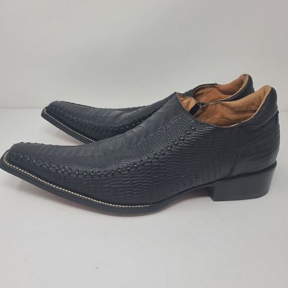 Durango Box Toe Black Shoes, Men's 9 - Picture 4 of 10